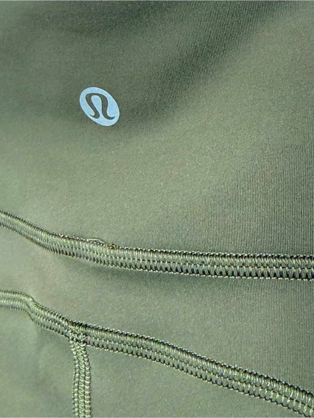 Lululemon Fast & Free Crop Olive Green Leggings Pockets Size 6